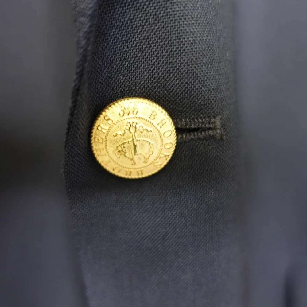 Brooks Brothers Blazer Mens 44R‎ Navy Blue 346 Worsted Wool Gold Buttons Jacket